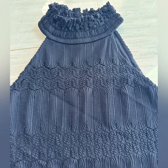 Cable & Gauge sleeveless black top. Size S high collar with 2 metal buttons NWT - Picture 2 of 6